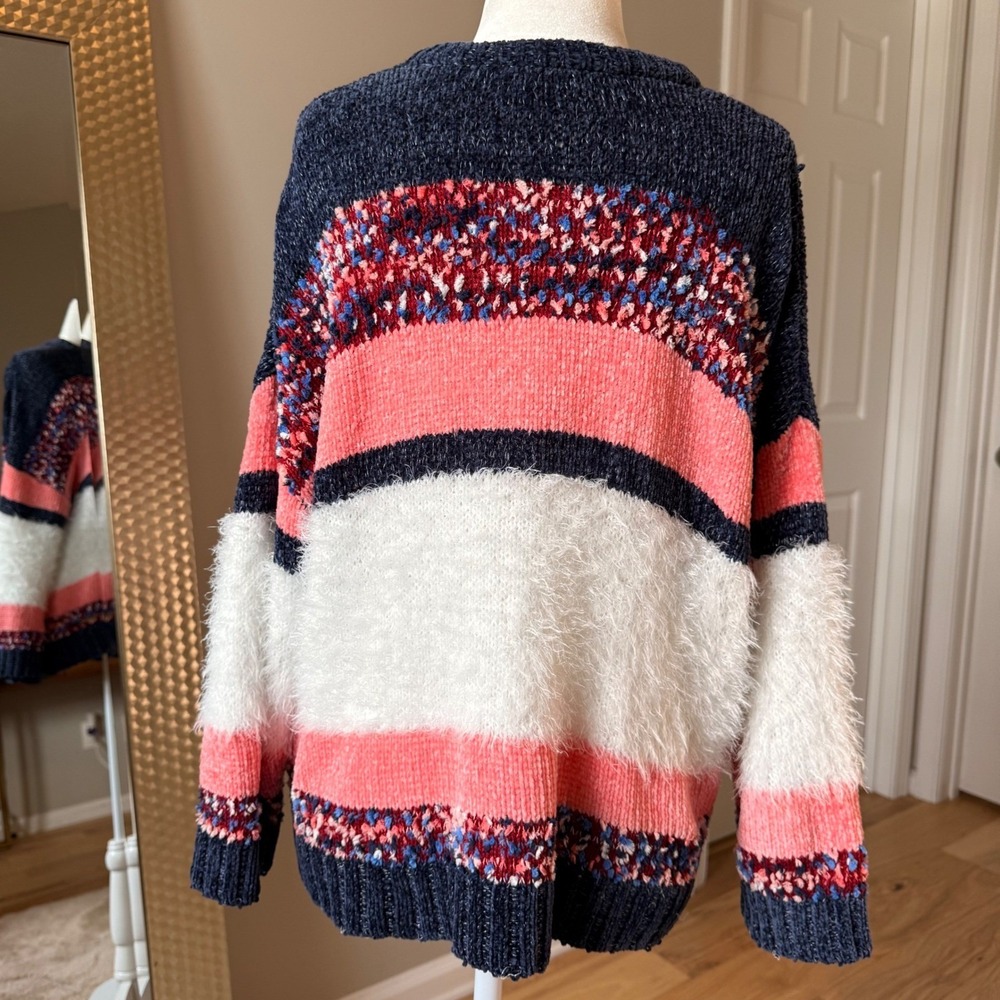 Marc New York Andrew Marc Striped Pullover Sweater Multicolor Womens Medium - Picture 4 of 7